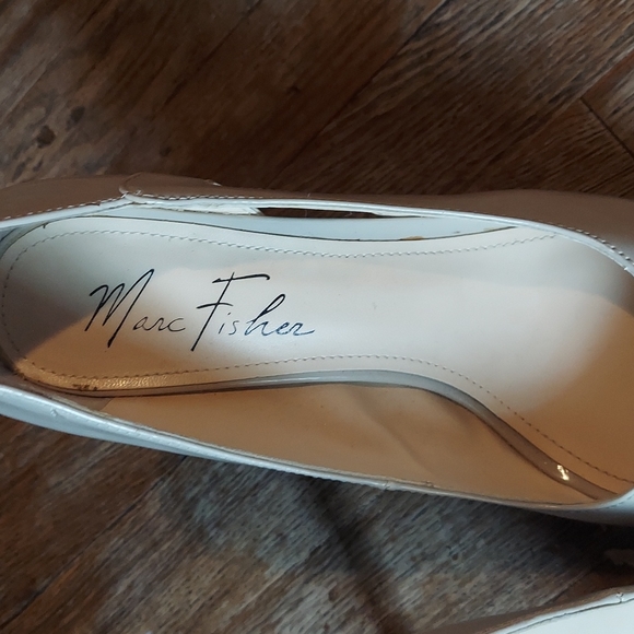 Marc Fisher Tan Peep-Toe Heels - Picture 7 of 8